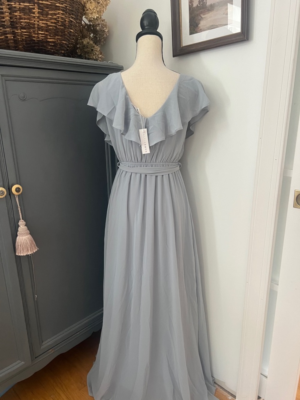 NWT Baltic Born Katya Ruffle Maxi Dress light blue - Picture 4 of 4